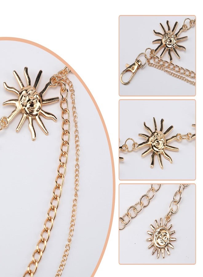 Gallipower Gold Belt,Cool Belts For Women,Sun Waist Chain Belt,Multilayer Metal Waist Chain Belts,Metal Sun Pendant Waist Belt Skinny Belts For Jean Pants Dress - Image 3